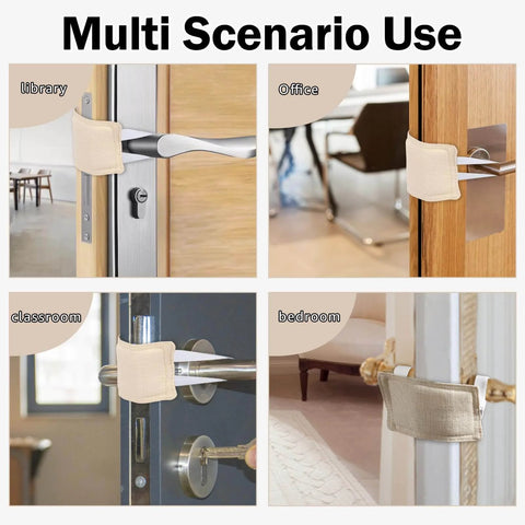 Soft door silencers reduce slams and noise for nurseries, babies, pets and light sleepers, featuring a durable double-layer polyester design