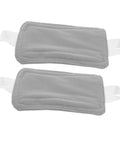 Two gray soft door stopper pads with elastic bands for quiet and practical door silencers ensure near silent door use with no drilling.