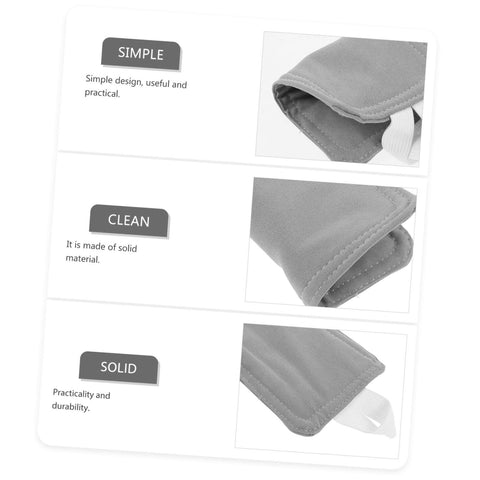 Close-up of quiet and practical door silencers ensure near silent door use with no drilling; soft pads shown in simple grey material.