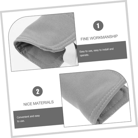Close-up of gray door silencers showing fine workmanship and nice materials, used for near silent door use with no drilling.