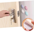 4 Piece Thickening Door Slam Silencer Wall Mount Mute Door Stopper Wall Crash Pad Protector with adhesive installation view.