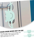 2 Pack Door Slam Preventer Covers Noise Reduction Silencers installed on door knob for quiet safe closures.