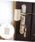 Nine Piece Door Slam Stopper No Drill Silencers For Doors Heavy Duty Closers Easy Tool Free Installation Quiet Door Noise Reduction For Home And Office Use Pack Of 9 installed on a door handle