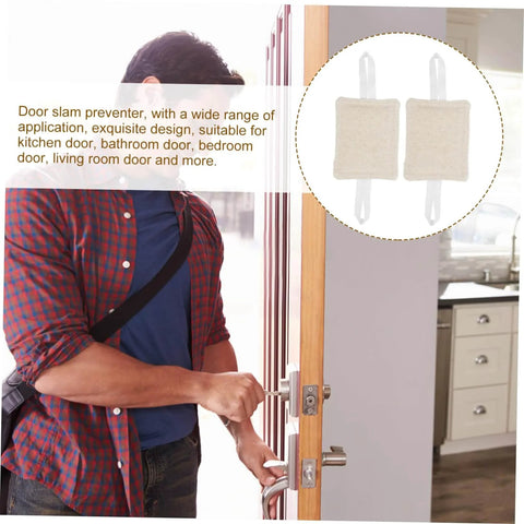 Man installing 3 Piece Door Slam Stopper Set For Noise Reduction And Door Protection Easy Install Silencers To Prevent Finger Pinching In Bedroom