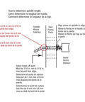 Diagram showing how to determine spindle length for screen and storm door push button latch set with night lock.