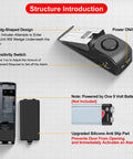Portable Door Lock And Alarm Kit For Travel And Home Privacy And Safety with Door Stop Alarm and 120 dB Siren, structure shown