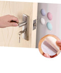 4 Piece Wall Stick Crash Pad Door Slam Silencer Adhesive Door Stopper Safety Pad With Thick Cushions, High Adhesive Backing shown on door