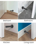 Heavy Duty 3.5 Inch Door Stop Built Tough As Nails From Stainless Steel 304 With Rubber Tip Bumper Wall Mounted Door Holder in use