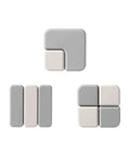 Six sturdy 1 cm thick square door stoppers with strong self adhesive pads for anti slam silencing and wall protection