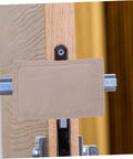 Three Piece Safety Door Stopper Set With Elastic Straps Cushions Doors, prevents slamming, installed on a wooden door
