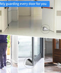 Heavy Duty Door Stopper 3 Inch Tall Adjustable Spring Loaded Door Stop Wedge With Non Slip Rubber Grip Top And Bottom Durable Metal Construction 2 Pack Perfect For Home School Carpet Tile Wood Floors Keeps Doors From Slamming in use