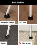 Sliding Door Stopper And Dual Function Security Bar For Hinged And Sliding Doors, Adjustable For Various Floor Types