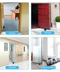 Heavy Duty Door Stopper For Bottom Of Door 3 Inch Tall Adjustable Metal Door Stop With Anti Slip Rubber Grip in various settings