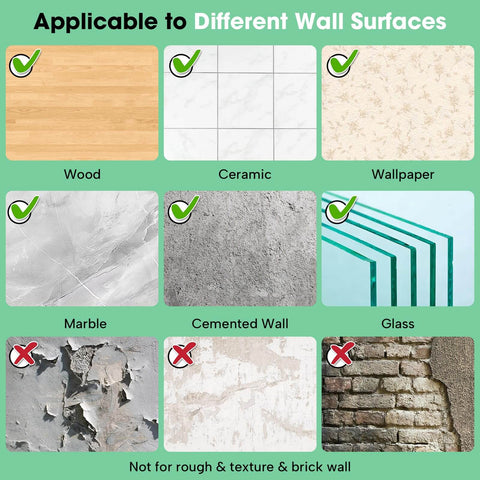 Self adhesive six piece door stopper set in medium 2 inch size cushions impact on wood, ceramic, wallpaper, marble, cemented walls
