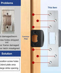 Comparison of problems solved by Extra Long 7 Inch Door Strike Plate Heavy Duty Reinforced Latch Patch For Damaged Jamb And Worn Frames