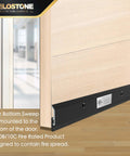 2 Pack - Commercial Door Bottom Sweep JS-N315 installed on a wooden door, close-up of matte black anodized aluminum with neoprene insert.