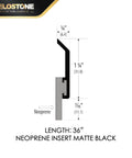 Diagram of 2 Pack - Commercial Door Bottom Sweep JS-N315, Heavy Duty Aluminum with Neoprene Insert, UV-Resistant, 36", Matte Black