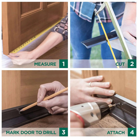 All Season Door Sweep For Heavy Duty Aluminum And Vinyl Seals Bottom Gaps Keeps Indoor Comfort And Energy Use Low Great For Home And Commercial Doors Easy Installation 36 Inch White installation process