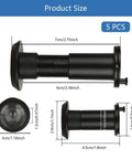 Image showing product sizes for 4 Pack Door Viewers Peepholes With 200 Degree Wide Angle HD Lens No Brainer Install in black