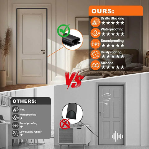 Comparison of Black Rubber Weather Stripping Door Seal Strip showing advantages over other weather seal options.