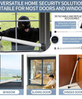 Multi Functional Door Security Bar And Sliding Window Bar with heavy duty stoppers installed on window, sliding, and hinged doors.