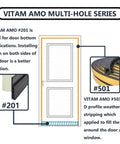 Weather Stripping Seal Strip for Doors/Windows 18 Feet, Self-Adhesive Backing Seals Large Gap, diagram and product details
