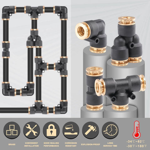 31 Piece DOT Air Brake Line Fittings Kit with brass quick-connect fittings for truck and industrial air systems