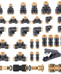 31 Piece DOT Air Brake Line Fittings Kit With One Quarter Inch And Three Eighths Inch Quick Connect Fittings For Truck Or Industrial Air Systems