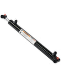 Cross Tube Double Acting Hydraulic Cylinder With 1.5 Inch Bore And 16 Inch Stroke For Heavy Duty Use 3500 PSI 5300 Lb Load Capacity SAE 6 Ports Three Quarter Inch Pin Holes