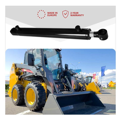 Double Acting Hydraulic Cylinder - Tang Universal Hydraulic Cylinder 2.5" Bore, 14 inch Stroke Tang Style shown with heavy machinery