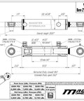 Diagram of Heavy Duty Double Acting Hydraulic Cylinder With 2 Inch Bore And 8 Inch Stroke Swivel Eye Universal Fit 3500 PSI Rated 9400 Lb Load Welded Body SAE 6 Ports O Ring Boss By Magister Hydraulics showing dimensions and design.
