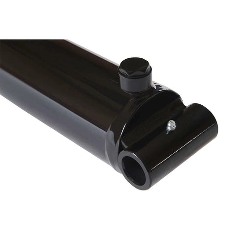 Side view of Double Acting Hydraulic Cylinder - Universal Hydraulic Cylinder 3" Bore 20" Stroke - Pin Eye Style Hydraulic Cylinders (3x20)