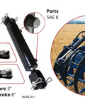 ✝️ Double Acting Hydraulic Cylinder - AG Clevis Hydraulic Cylinder 2500 PSI tie-Rod Alternative 3" bore 8" Stroke (3x8)