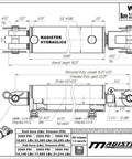 Engineering drawing of Hydraulics Double Acting Hydraulic Cylinder - Clevis End Hydraulic Cylinder 3500 PSI - Heavy Duty Clevis 3.5" bore 6" Stroke (3.5x6) - Hydraulic Cylinder - Double Acting - Clevis - Bore: 3.5, Stroke: 6, Working pressure: 3500 PSI, Size callout: with dimensions.