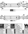 Diagram of ASAE Tie Rod Hydraulic Cylinder Built Tough For Heavy Duty Work, 2500 PSI, 3 Inch Bore, 16 Inch Stroke, with specifications.