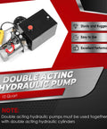 12V DC Hydraulic Dump Trailer Pump Workhorse With 15 Foot Remote 10 Quart Tank Double Acting Lift Hydraulic System