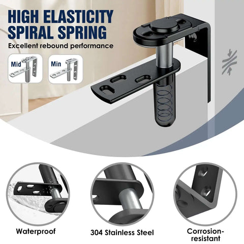 Cafe Door Hinges Double Action Saloon Hardware for Bars and Coffee Shops Heavy Duty 304 Stainless Steel in Black 2 Pack MID Fit