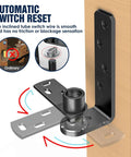 Illustration of black Cafe Door Hinges Double Action Saloon Hardware for Bars and Coffee Shops with automatic switch reset feature