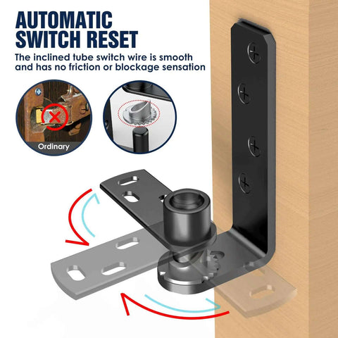 Illustration of black Cafe Door Hinges Double Action Saloon Hardware for Bars and Coffee Shops with automatic switch reset feature