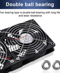 High Airflow 240mm Computer Fan Kit with Dual 120mm Fans, showcasing double ball bearing for durability and optimal cooling performance.