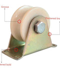 Pulley, Pulley Wheel, Directional Sheave, Track Wheel for Round Tube, Double Bearing, for Industrial Machines with thickened bracket