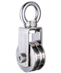 SHINICO Double Cable Pulley Block Heavy Duty Stainless Steel, Bearing Inside, Swivel Single Pulley Wheel, Good for Pulley Lifing System, Loading 550lb, 1 Pack