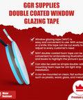 Heavy Duty Double Coated Window Glazing Tape One Sixteenth Inch Thick By Three Eighths Inch Wide One Hundred Fifty Feet Weather Resistant For Glass Bonding Panel Installations Gap Filling And Insulated Casements on red background