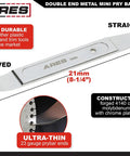Compact Double End Metal Skin Wedge Prybar Tool By ARES with 23-gauge ultra-thin ends and durable steel construction, 21mm size.