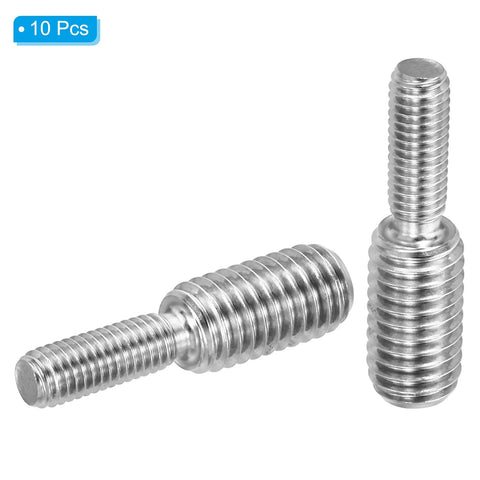 M5x15mm To M8x15mm Double End Threaded Stud Bolt 10 Pack In 304 Stainless Steel shown, two bolts displayed, side view