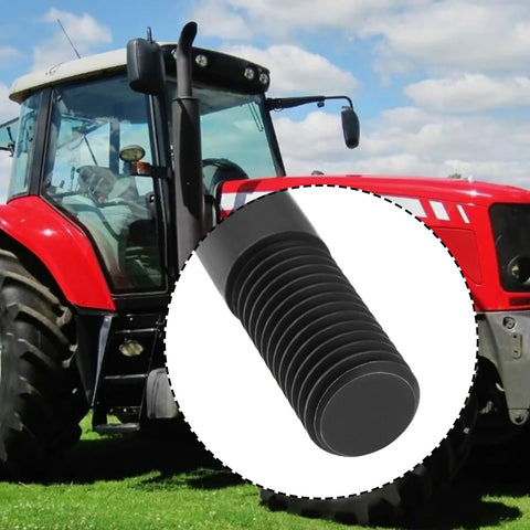 Close-up of 4 Pack 5/8 UNF To 5/8 UNC Double End Threaded Studs in front of a Massey Ferguson tractor background.