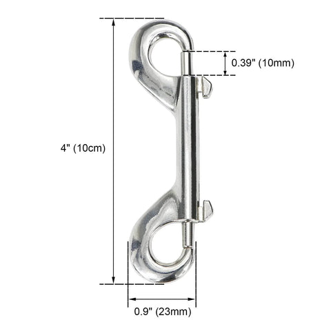 Double Ended Bolt Snap Trigger Clips Spring Loaded Quick Release 4 Inch 10cm 20 Pack with size measurements displayed