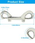 2 Pack Double Ended Bolt Snap Hooks Three And A Half Inch Zinc Alloy Metal Clips with dimensions