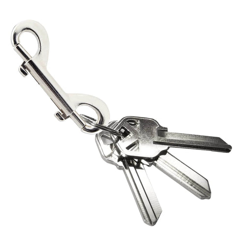 24 Pcs 4.7 Inch Double Ended Bolt Snap Hooks Zinc Alloy Chain Clips Weatherproof Rust Resistant Durable Key Chain Silver