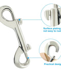 2 Pack Double Ended Bolt Snap Hooks Three And A Half Inch Zinc Alloy Metal Clips Heavy Duty Trigger Chain Clips, close-up